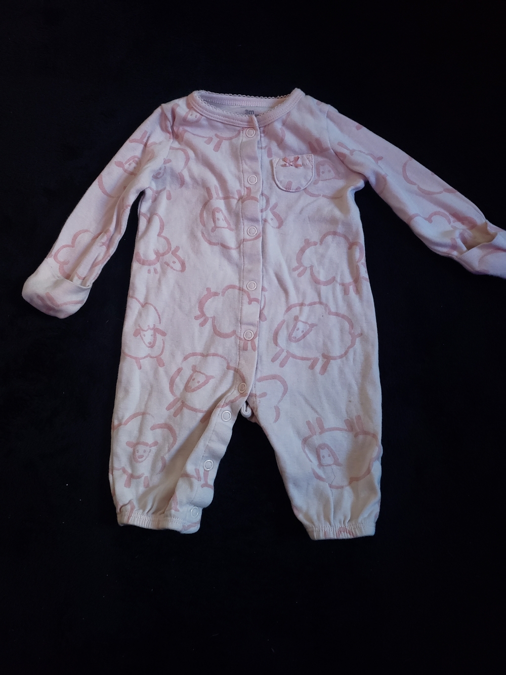 3-Pack Pink Baby Footed Sleepers - Cute Animal Prints 0-3m - Picture 2 of 7